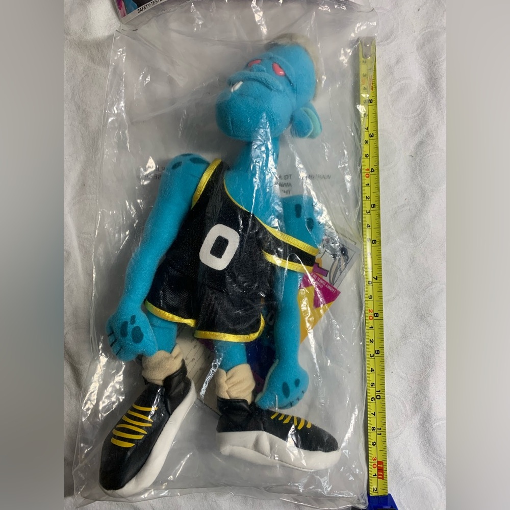 NIP Vintage McDonald’s Space Jam Monstars Blanko Plush Blue Jordan Warner Bros - Picture 3 of 5